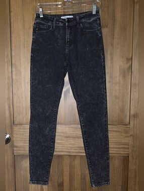KanCan High-Waist Black Acid Wash Skinny Jeans